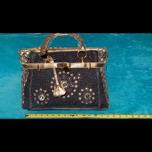 Denim bling purse